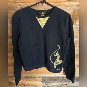 Baby Phat Vintage Pullover Sweatshirt Black Gold Size XL Xtra Large